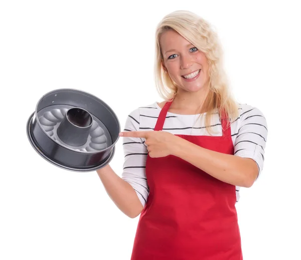 Housewife Apron Pointing Cake Mold — Stock Photo, Image