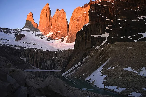 Torres Del Paine Lever Soleil Patagonie Chili Amérique Sud Amérique — Photo