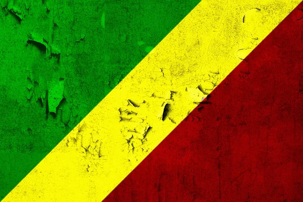 Die Flagge Der Republik Kongo — Stockfoto