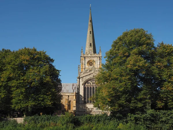 Heilige Dreifaltigkeitskirche Vom Fluss Avon Stratford Avon Aus Gesehen — Stockfoto