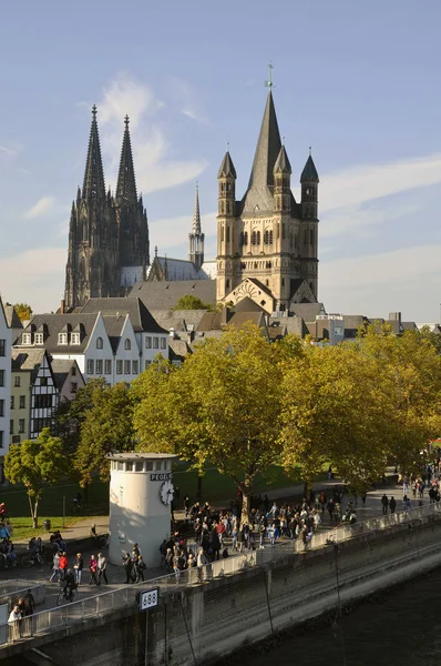 City View Cologne Old Town Cologne Cathedral Martin Church — Stock Photo, Image