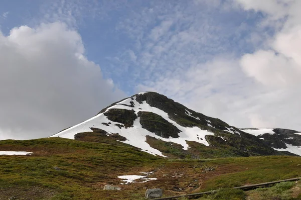 Aurlandsfjellet Hochland Pass Berg Schnee Eis Berg — Stockfoto