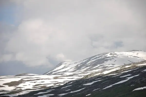 Aurlandsfjellet Highland Pass Montanhas Neve Gelo Montanhas — Fotografia de Stock