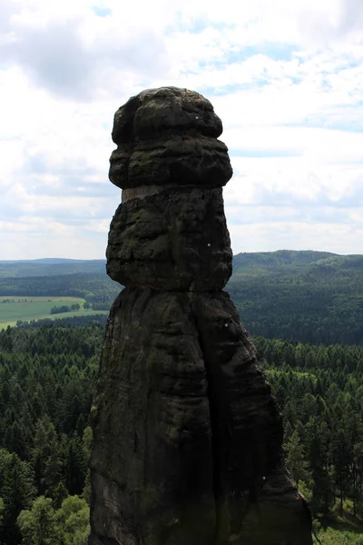 Barbarin Felsnadel Elbsandsteingebirge Sächsische Schweiz — Stockfoto