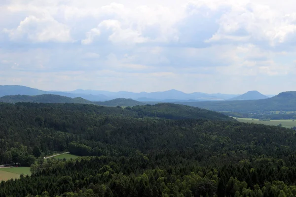 森と山の景色 サックス スイス マルウェグ — ストック写真