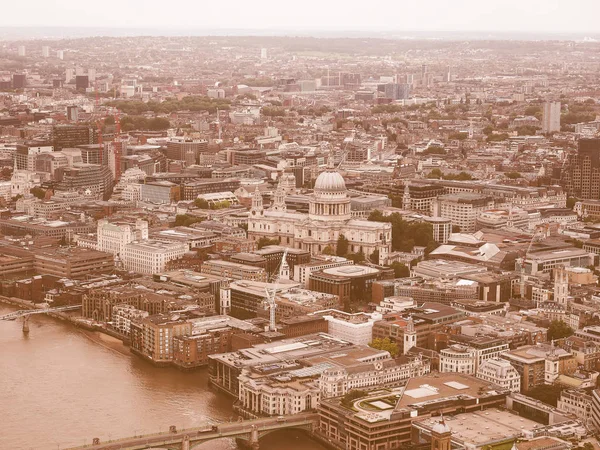 Винтажный Вид Воздуха Реку Тэймс Лондоне Великобритания — стоковое фото