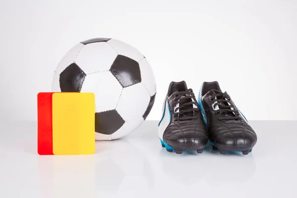 Soccer Yellow Red Card Next Soccer Shoes — kuvapankkivalokuva