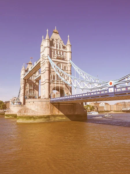 Vintage Looking Tower Bridge Sul Tamigi Londra Regno Unito — Foto Stock