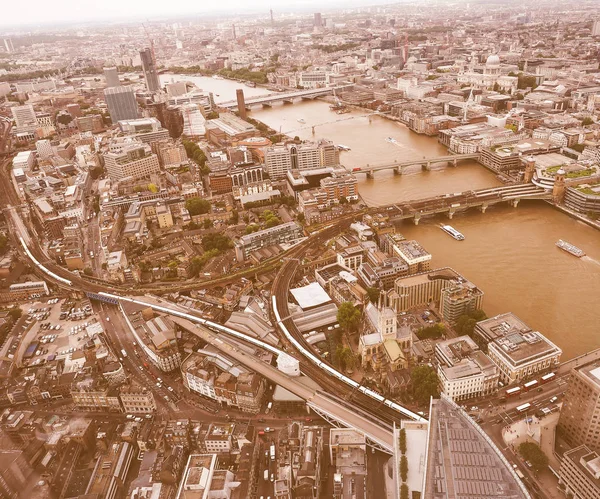 复古看鸟瞰城市的伦敦 — 图库照片