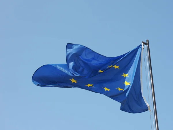 Bandera Nacional Unión Europea Flotando Sobre Cielo Azul — Foto de Stock