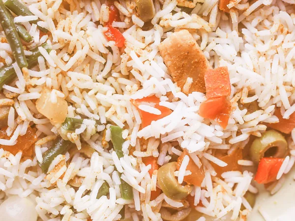 Arroz Curry Aspecto Tradicional Con Verduras Temporada Comida Vegetariana India — Foto de Stock