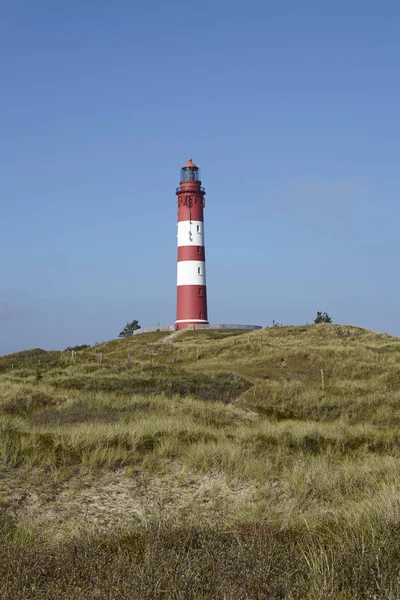 Phare Annelé Rouge Blanc Amrum Est Situé Ouest Wittduen Fait — Photo