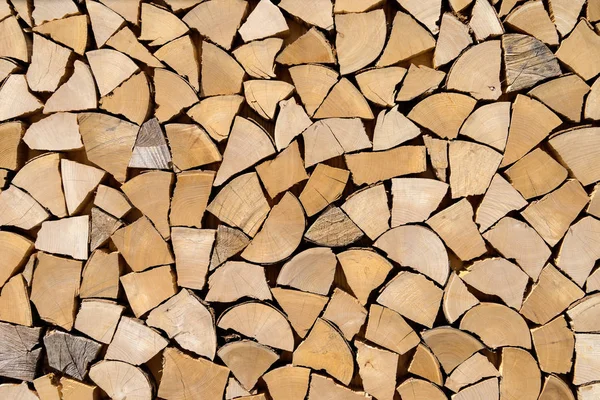 Imitacja Stosu Drewna Krótkich Kawałków Drewna Jako Prawdziwej Dekoracji Drewna — Zdjęcie stockowe