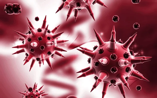 Grip Virüsünün Arka Planda Dijital Illüstrasyonuname — Stok fotoğraf