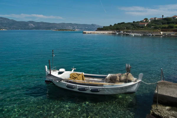 Vista Barco Pesca Costa — Fotografia de Stock