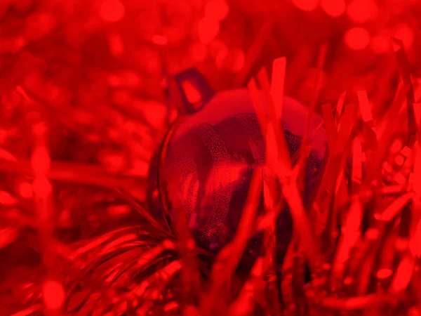 Kerstbal Klatergoud Monochromatisch Rode Toon Nuttig Zijn Als Een Abstracte — Stockfoto