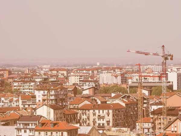 Vedere Vintage Vedere Aeriană Orașului Torino Piemont Italia — Fotografie, imagine de stoc