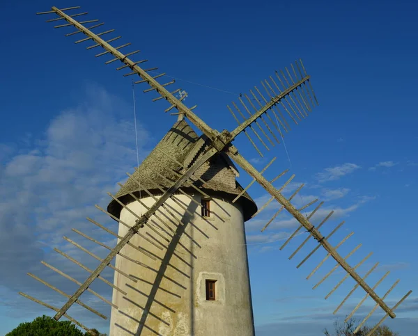 Vue Panoramique Paysage Avec Bâtiment Moulin Vent — Photo