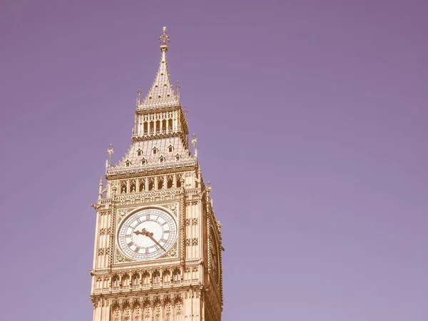 Vintage Cercando Big Ben Alle Camere Del Parlamento Aka Westminster — Foto Stock