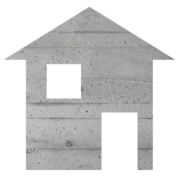 Concrete House Model Illustration Isolated White — Stock Photo, Image