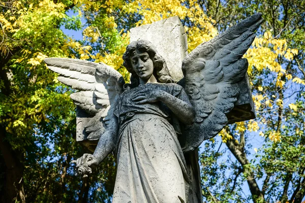 Anjos Graves Escultura Religiosa Uma Sepultura — Fotografia de Stock