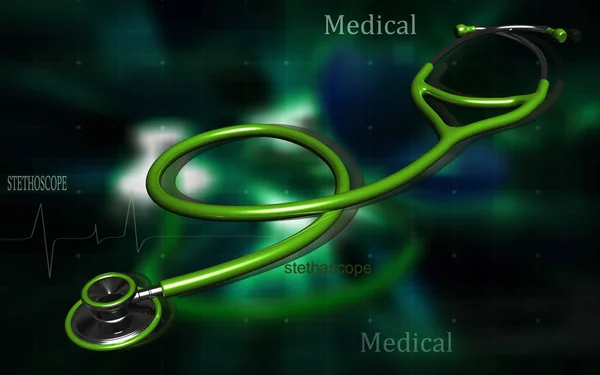 Digitale Darstellung Des Stethoskops Farbigen Hintergrund — Stockfoto