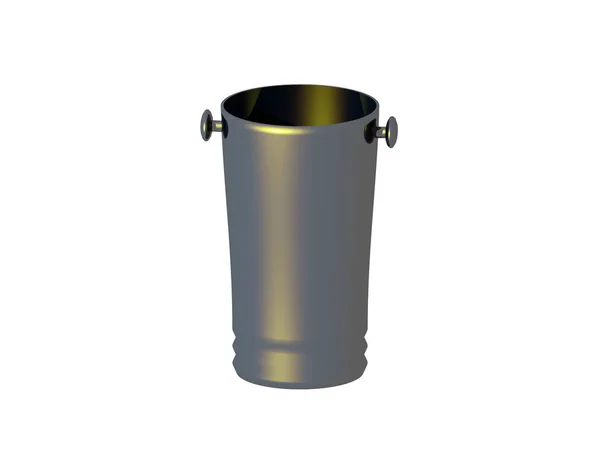Metal Bucket Isolated White Background — Stock Photo, Image