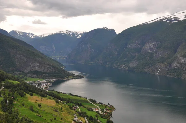 Aurlandsfjorden Aurland Fiordo Fiordo Nord — Foto Stock