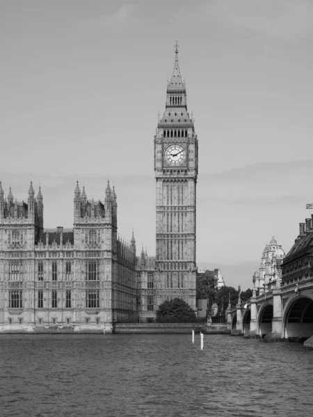 Houses Parliament Aka Westminster Palace Londra Regno Unito Bianco Nero — Foto Stock