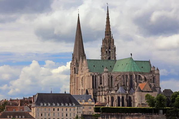 Alta Catedral Gótica Notre Dama Chartres — Foto de Stock