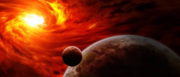 지구를 빨아들인 블랙홀 — 스톡 사진