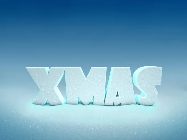 Woord Kerstmis Een Blauwe Sneeuw Voor Kunst — Stockfoto