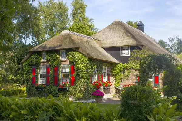 オランダ ギヨーロン 住宅や庭園の典型的なオランダの郡側 — ストック写真