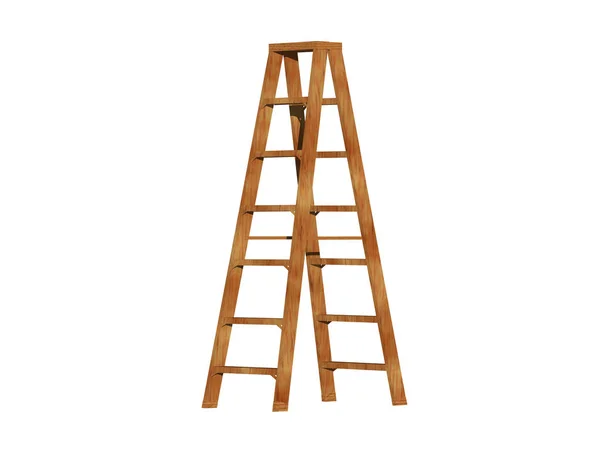 Ladder Geïsoleerd Witte Achtergrond — Stockfoto