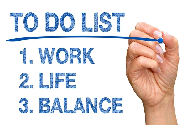 List Εργασία Ζωή Ισορροπία — Φωτογραφία Αρχείου
