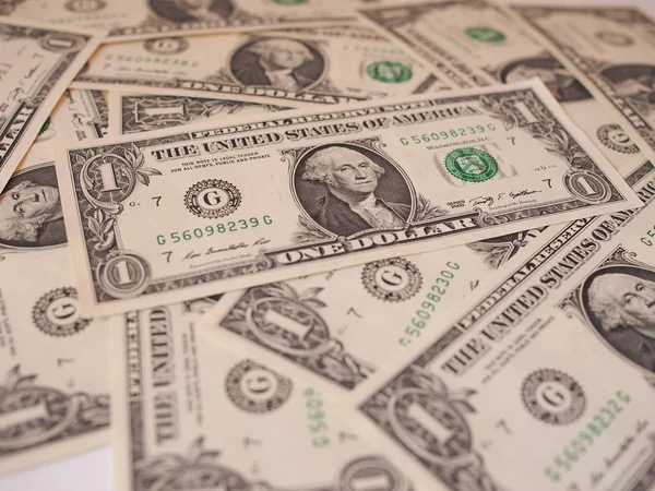 ドル紙幣1ドルの米ドル通貨を背景に — ストック写真