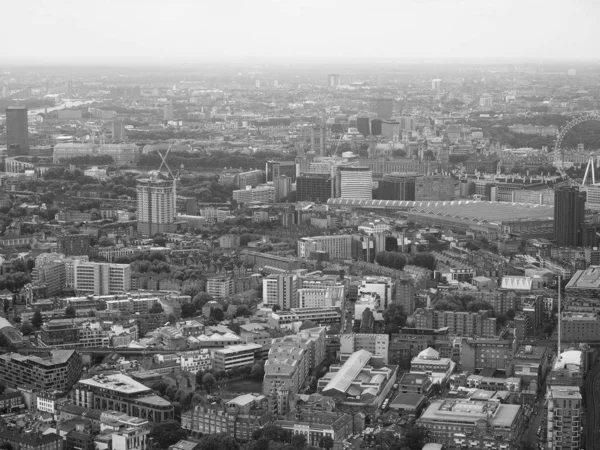 Légi Felvétel Város London Egyesült Királyság Fekete Fehér — Stock Fotó