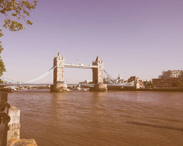 Vintage Zoek Tower Bridge Rivier Theems Londen Verenigd Koninkrijk — Stockfoto