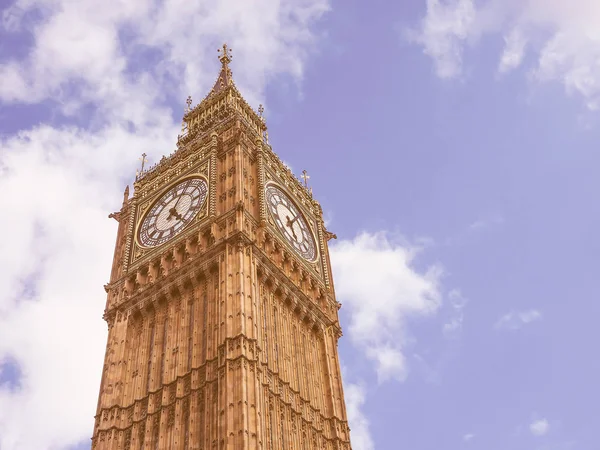 Vintage Mirando Big Ben Parlamento También Conocido Como Westminster Palace — Foto de Stock