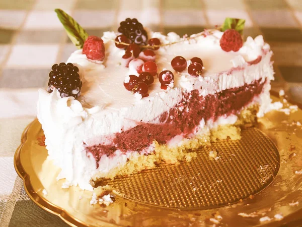 Tarte Gâteau Vintage Recherche Fruits Glace — Photo