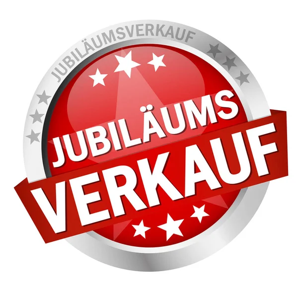 Färgad Knapp Med Banner Och Text Jubileumsförsäljning — Stockfoto