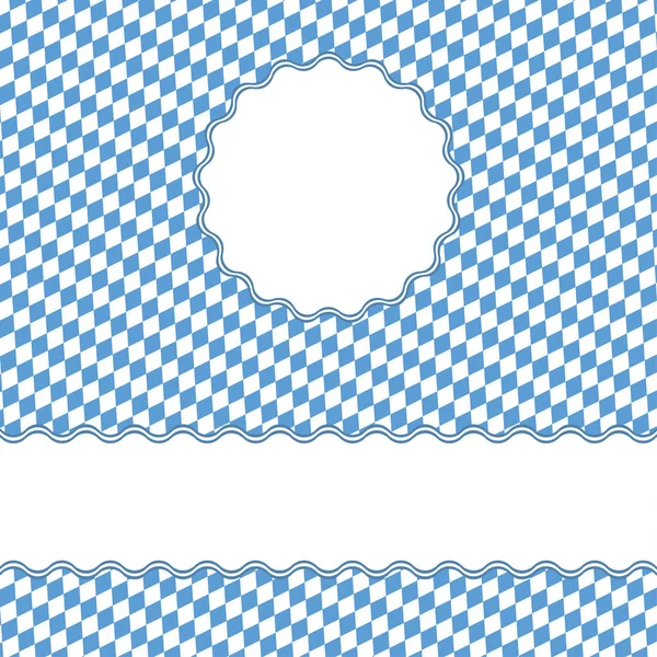 Sfondo Oktoberfest Quadretti Blu Bianchi Con Banner Spazio Testo — Foto Stock