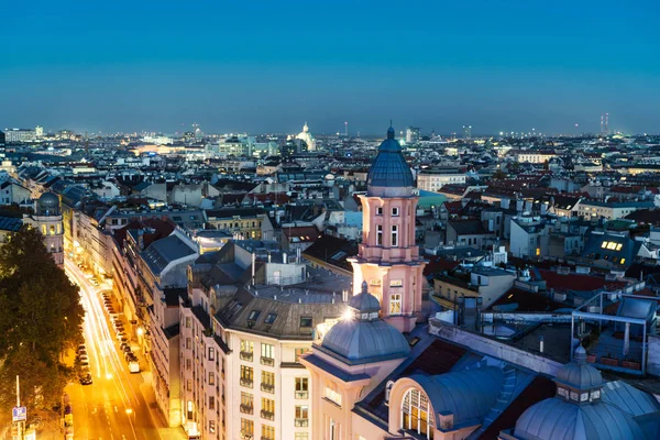 Vienna Night Panorama City Bird Perspective — стоковое фото