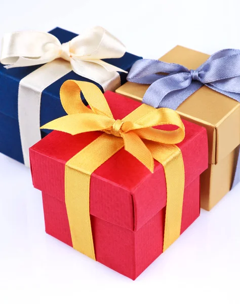 Gift Boxes White Background — Stock Photo, Image