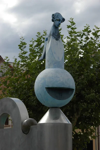 Brunnen Des Blauen Engels Germersheim Pfalz — Stockfoto