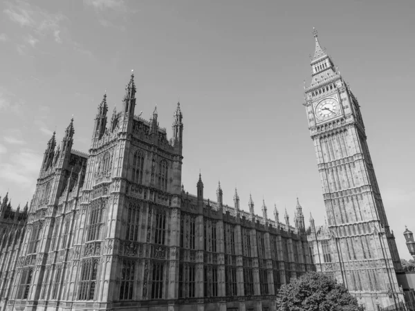 Houses Parliament Aka Westminster Palace London Black White — Stock Photo, Image