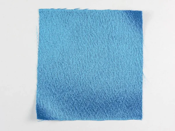 Swatch Tecido Azul Sobre Fundo Branco — Fotografia de Stock