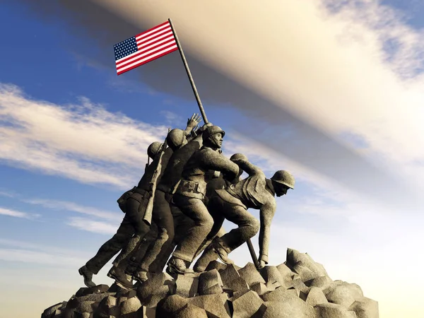 Computer Generated Illustration Iwo Jima War Memorial — Stock Photo, Image