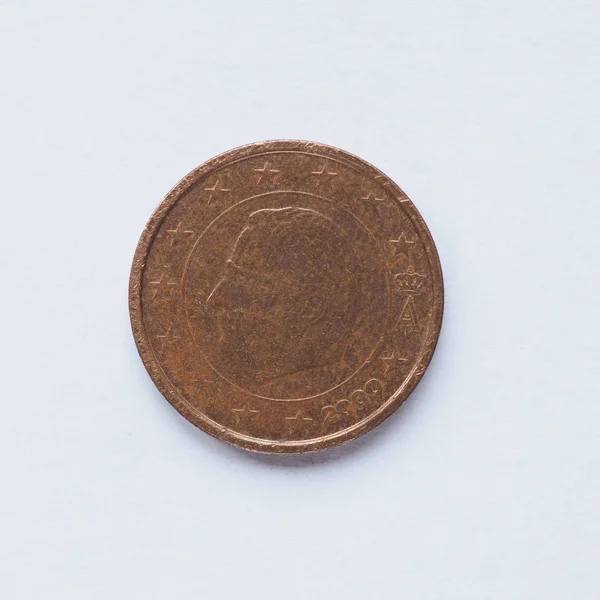 Currency Europe Cent Coin Belgium — Stock Photo, Image