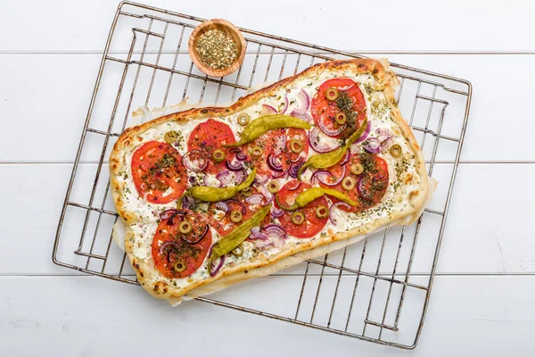 Lekker Zelfgemaakte Italiaanse Pizza — Stockfoto